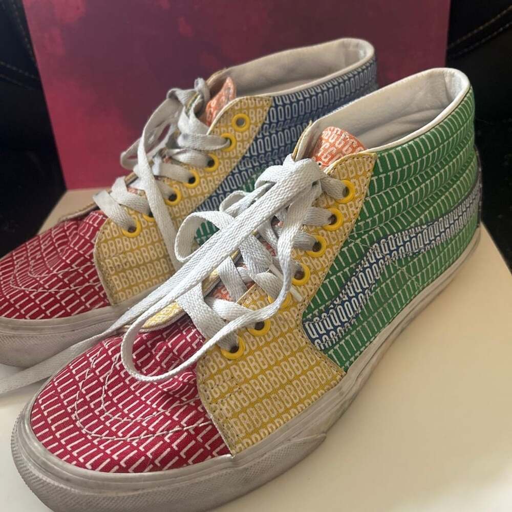 Vans Pride Sk8-Mid Multicolor Multi-Letter Pronoun Sneakers